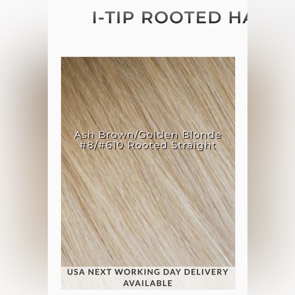Custom 26” Bellami i Tip Hair Extensions 8 Packs Platinum Ash Blonde Rooted Mix - Picture 7 of 8